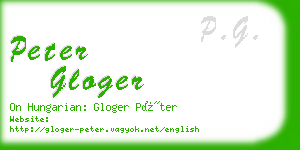 peter gloger business card